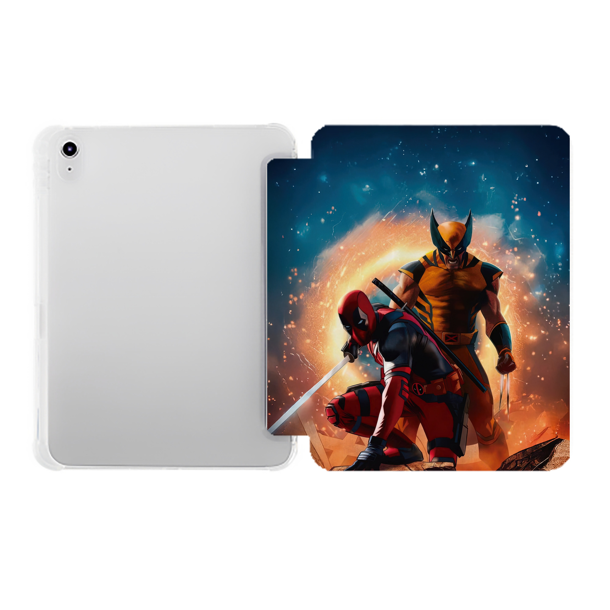 （画像用） Deadpool デッドプール IPad ケース ペン収納付き 三つ折りスタンド PUレザー×シリコン 対応機種9.5/10.5/10.9インチ
